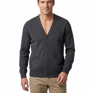 Armando 100% Lambswool Men’s Grey Cardigan Size S